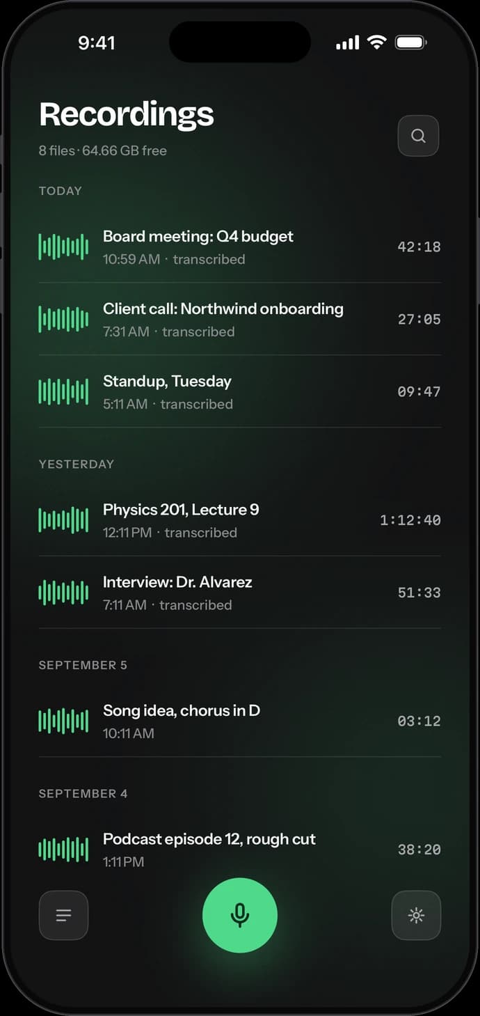 Recordings library
