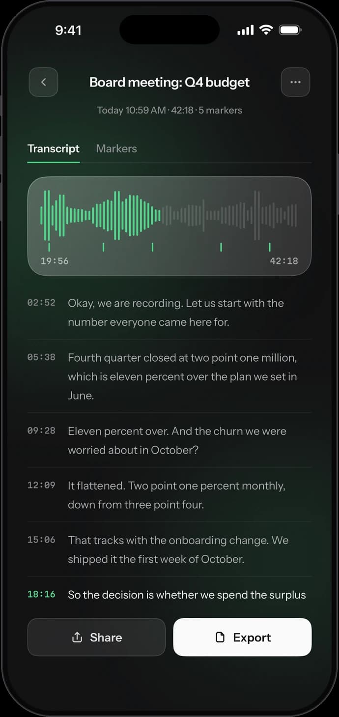 Transcript with timestamps